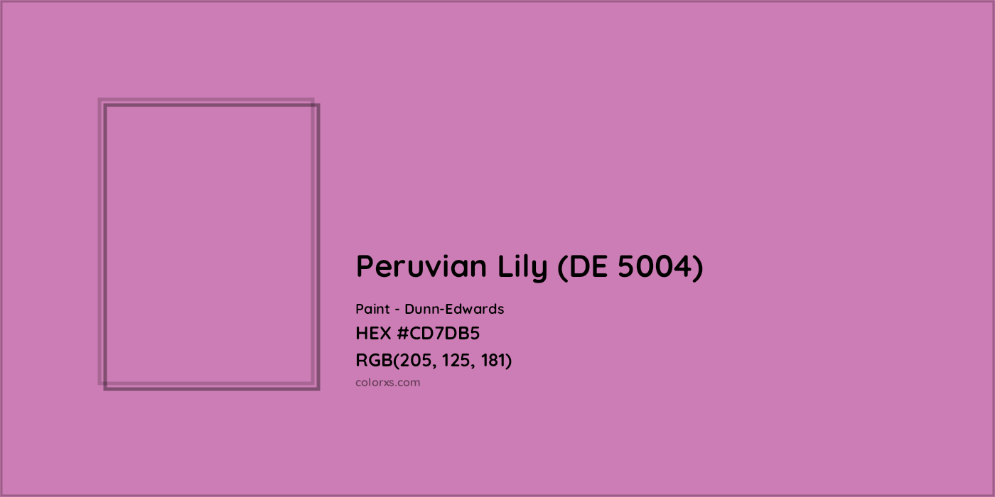 HEX #CD7DB5 Peruvian Lily (DE 5004) Paint Dunn-Edwards - Color Code