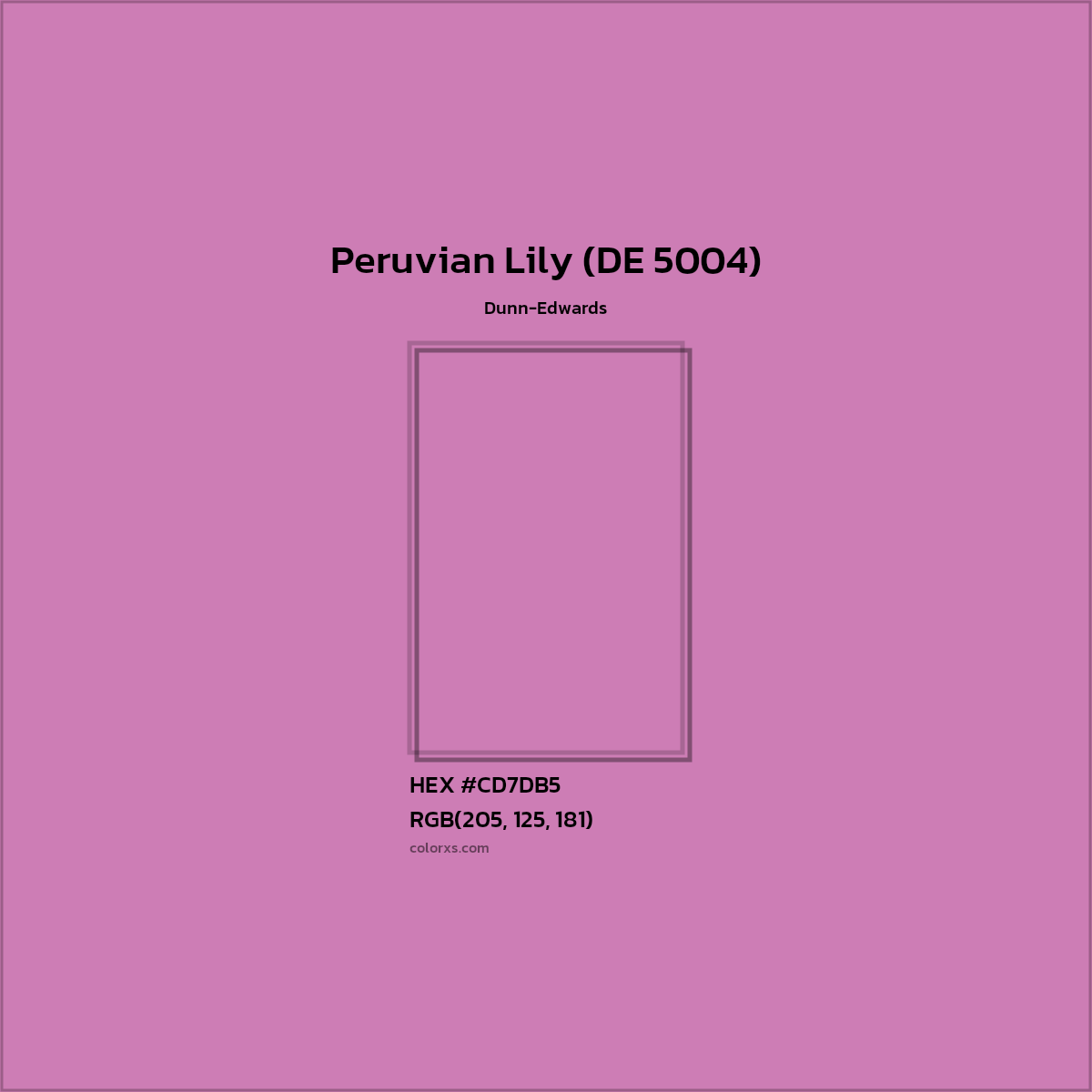 HEX #CD7DB5 Peruvian Lily (DE 5004) Paint Dunn-Edwards - Color Code