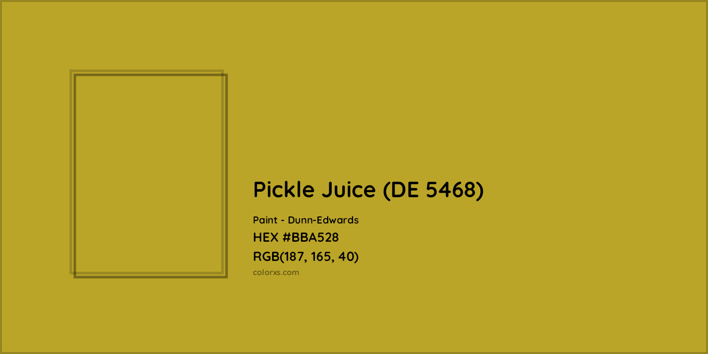 HEX #BBA528 Pickle Juice (DE 5468) Paint Dunn-Edwards - Color Code