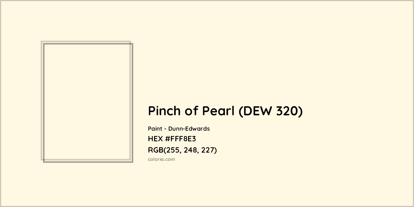 HEX #FFF8E3 Pinch of Pearl (DEW 320) Paint Dunn-Edwards - Color Code
