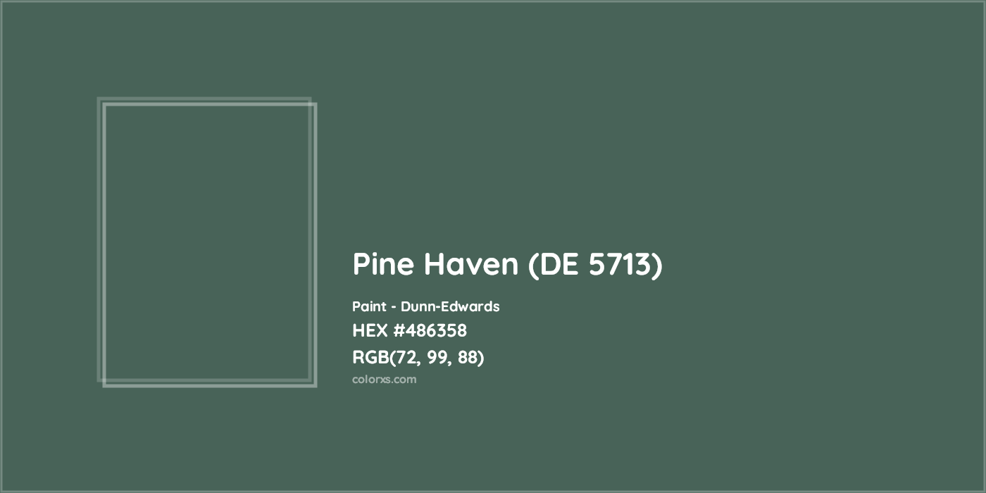 HEX #486358 Pine Haven (DE 5713) Paint Dunn-Edwards - Color Code