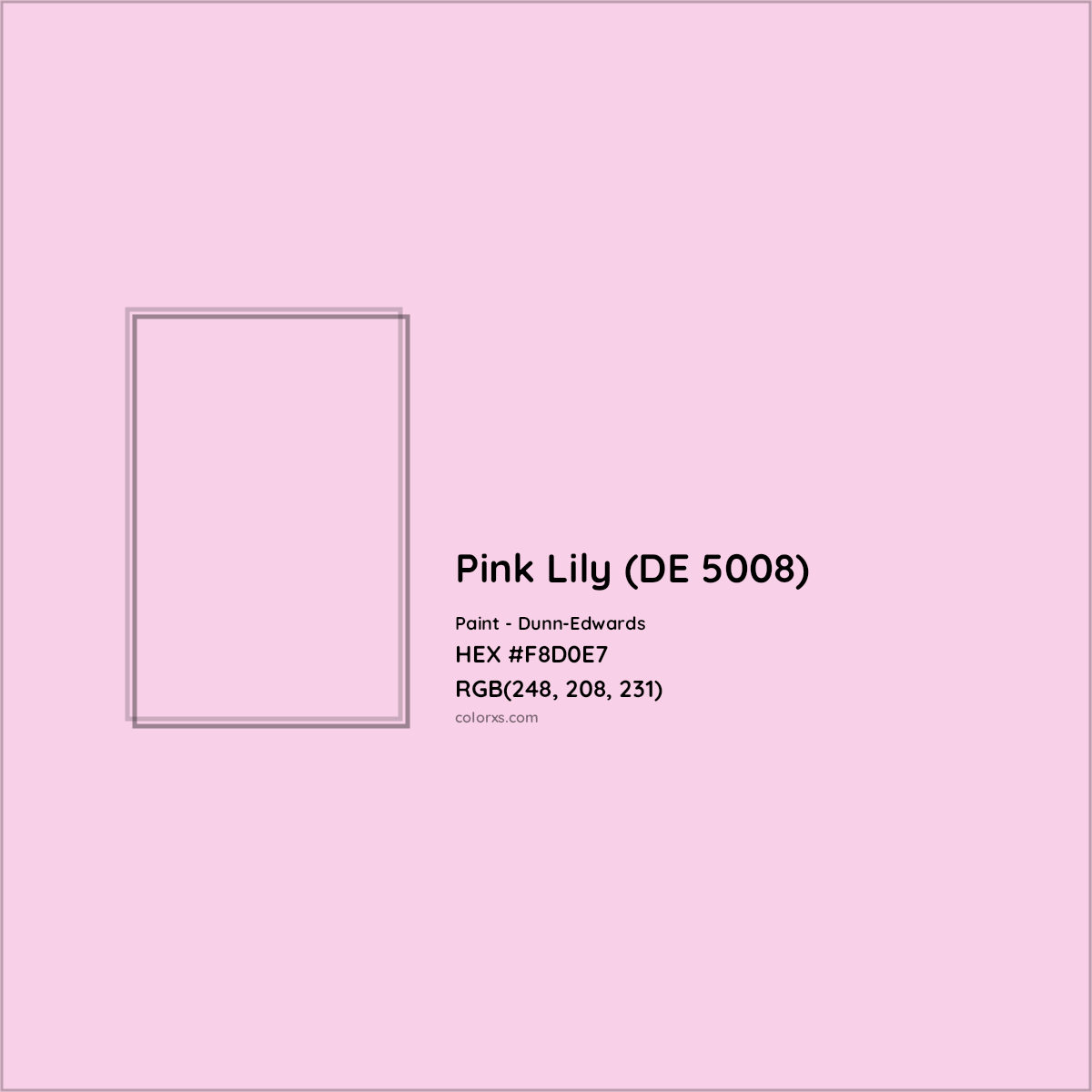 HEX #F8D0E7 Pink Lily (DE 5008) Paint Dunn-Edwards - Color Code