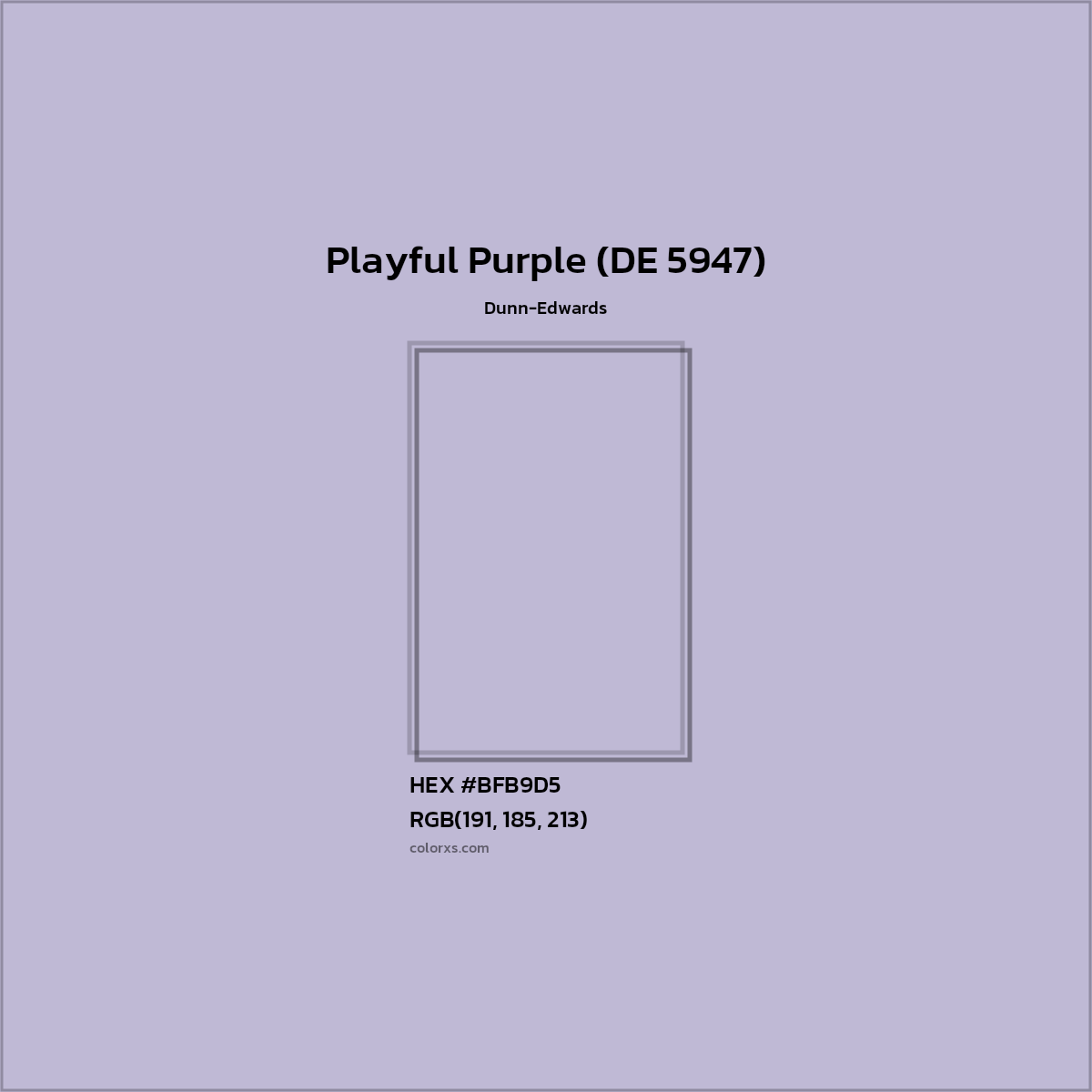 HEX #BFB9D5 Playful Purple (DE 5947) Paint Dunn-Edwards - Color Code