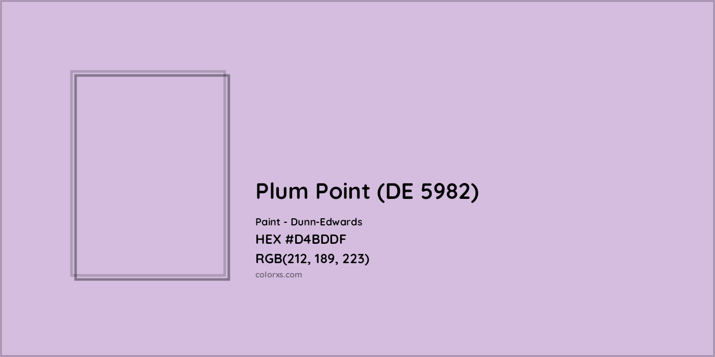 HEX #D4BDDF Plum Point (DE 5982) Paint Dunn-Edwards - Color Code