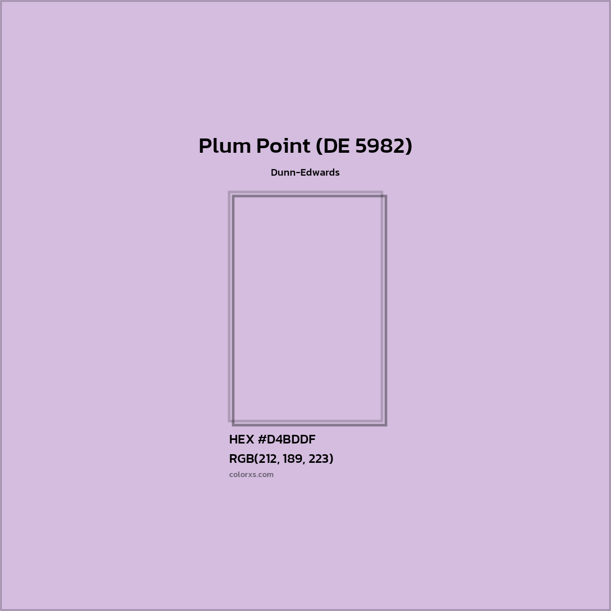 HEX #D4BDDF Plum Point (DE 5982) Paint Dunn-Edwards - Color Code