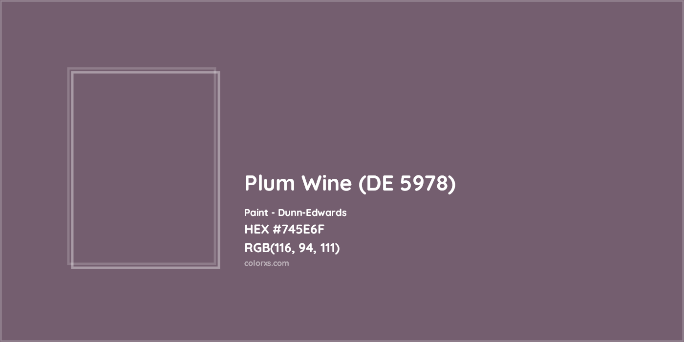 HEX #745E6F Plum Wine (DE 5978) Paint Dunn-Edwards - Color Code