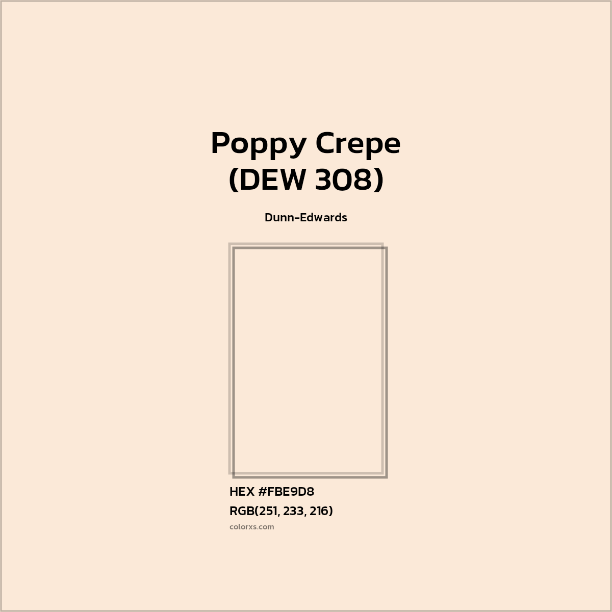 HEX #FBE9D8 Poppy Crepe (DEW 308) Paint Dunn-Edwards - Color Code