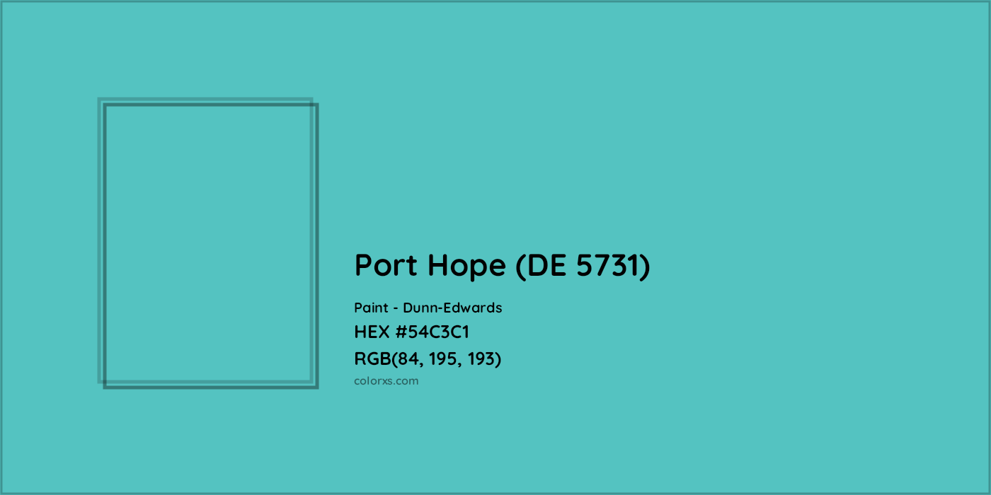 HEX #54C3C1 Port Hope (DE 5731) Paint Dunn-Edwards - Color Code
