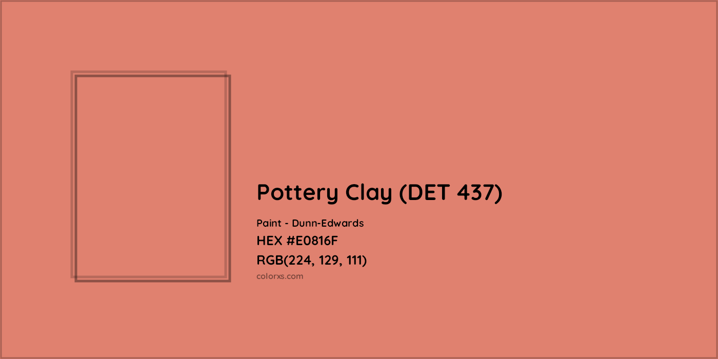 HEX #E0816F Pottery Clay (DET 437) Paint Dunn-Edwards - Color Code