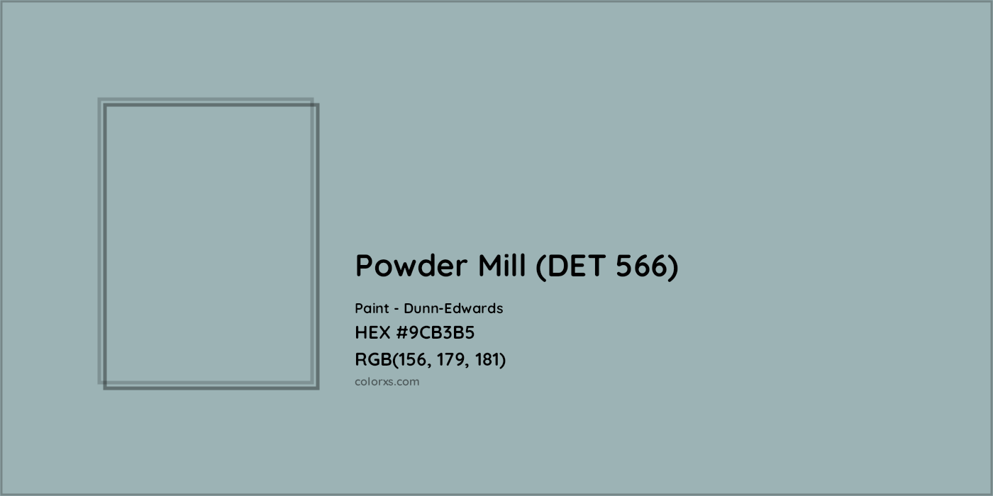 HEX #9CB3B5 Powder Mill (DET 566) Paint Dunn-Edwards - Color Code