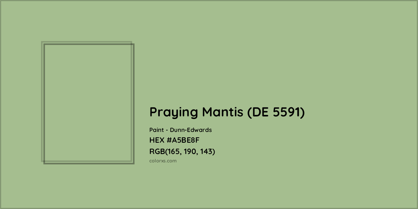 HEX #A5BE8F Praying Mantis (DE 5591) Paint Dunn-Edwards - Color Code