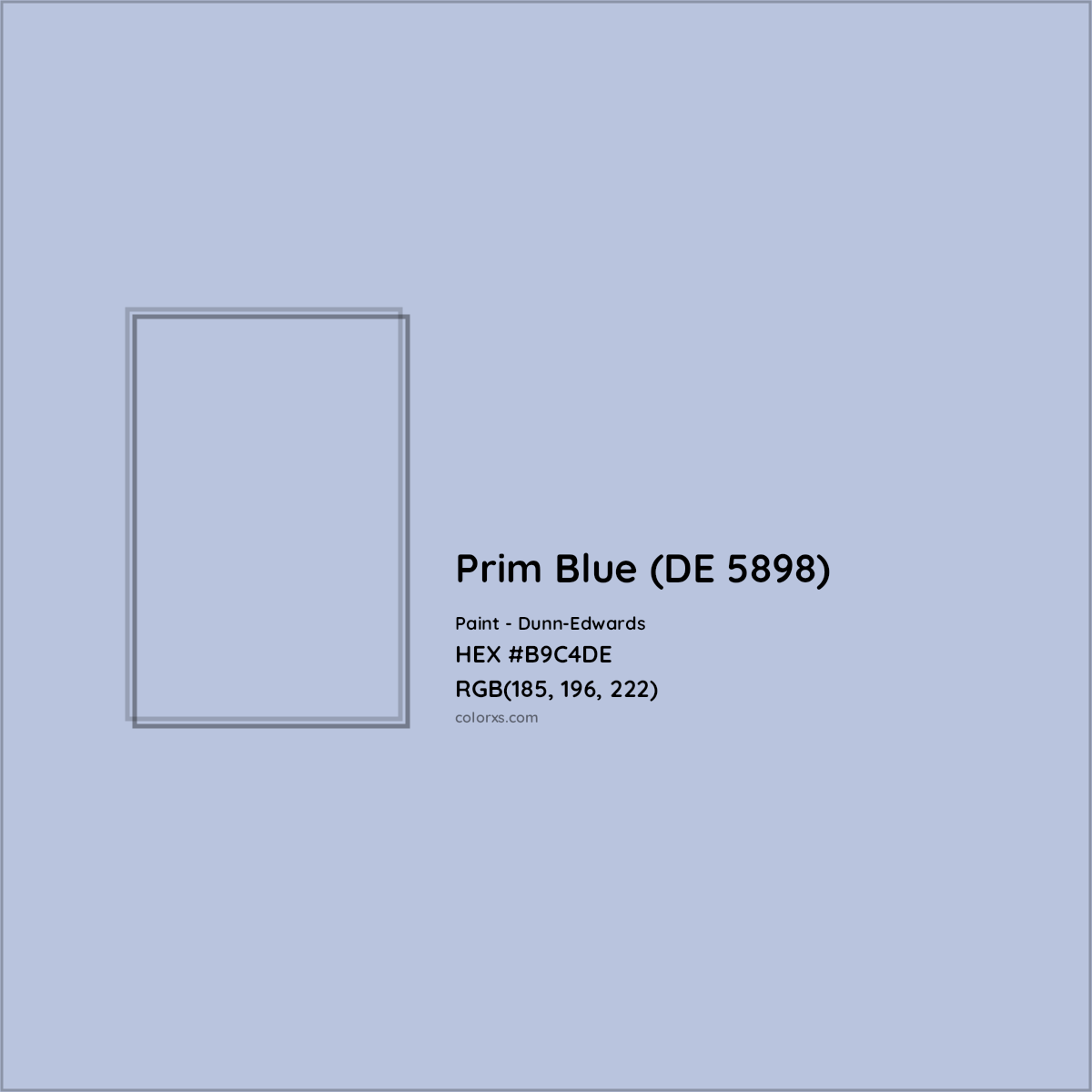 HEX #B9C4DE Prim Blue (DE 5898) Paint Dunn-Edwards - Color Code
