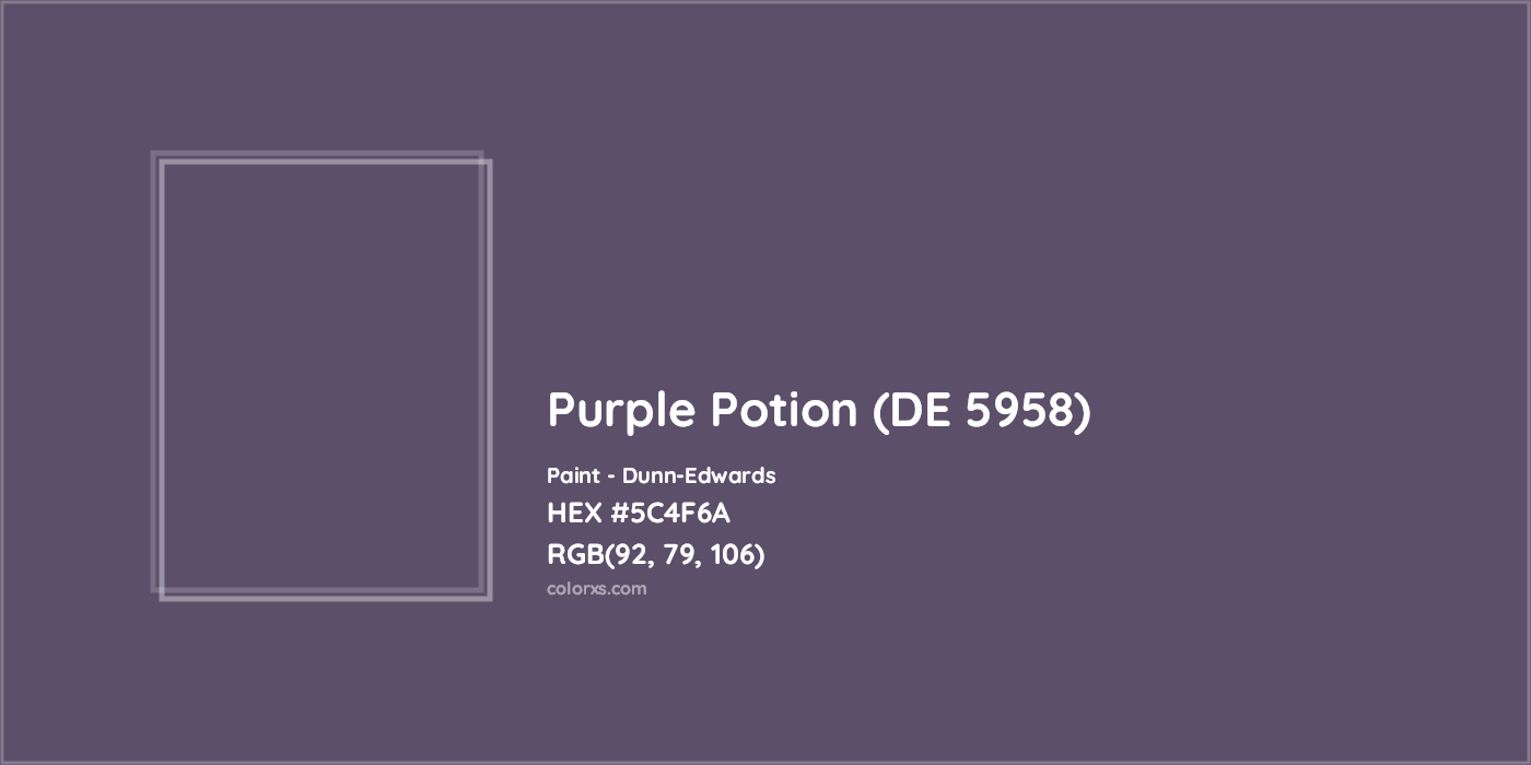 HEX #5C4F6A Purple Potion (DE 5958) Paint Dunn-Edwards - Color Code