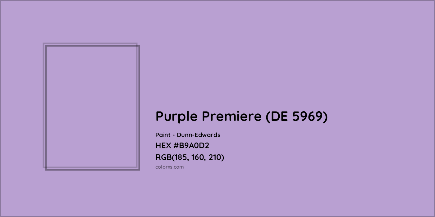 HEX #B9A0D2 Purple Premiere (DE 5969) Paint Dunn-Edwards - Color Code