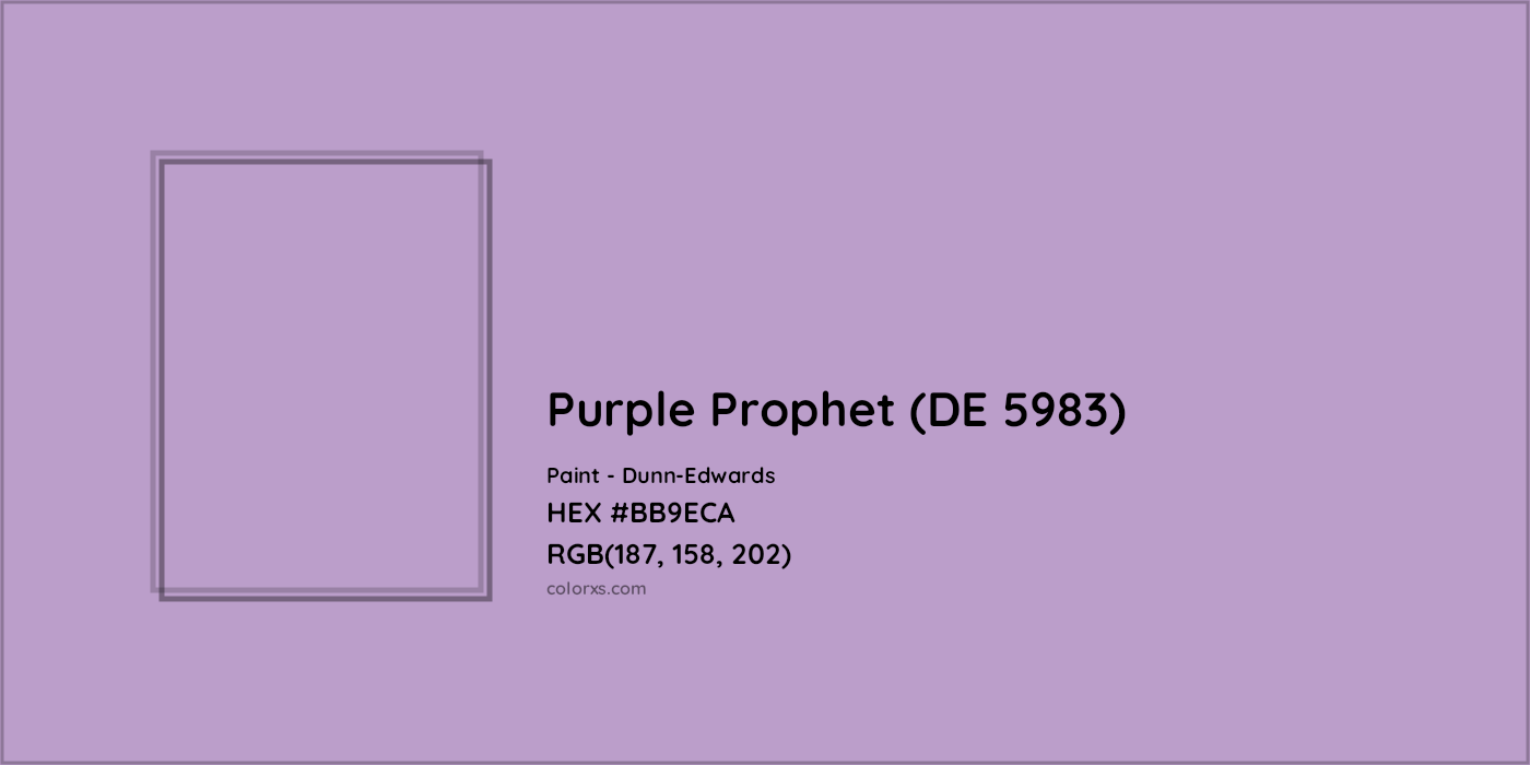 HEX #BB9ECA Purple Prophet (DE 5983) Paint Dunn-Edwards - Color Code