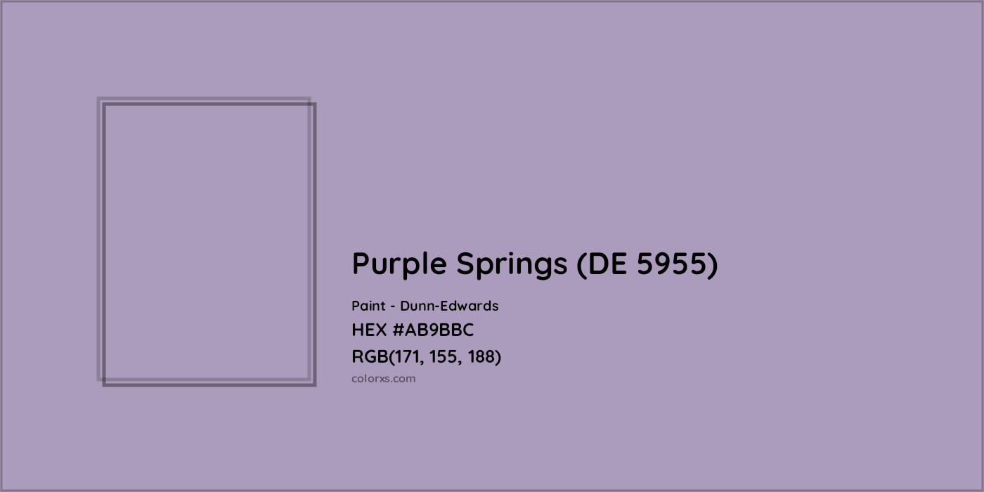 HEX #AB9BBC Purple Springs (DE 5955) Paint Dunn-Edwards - Color Code