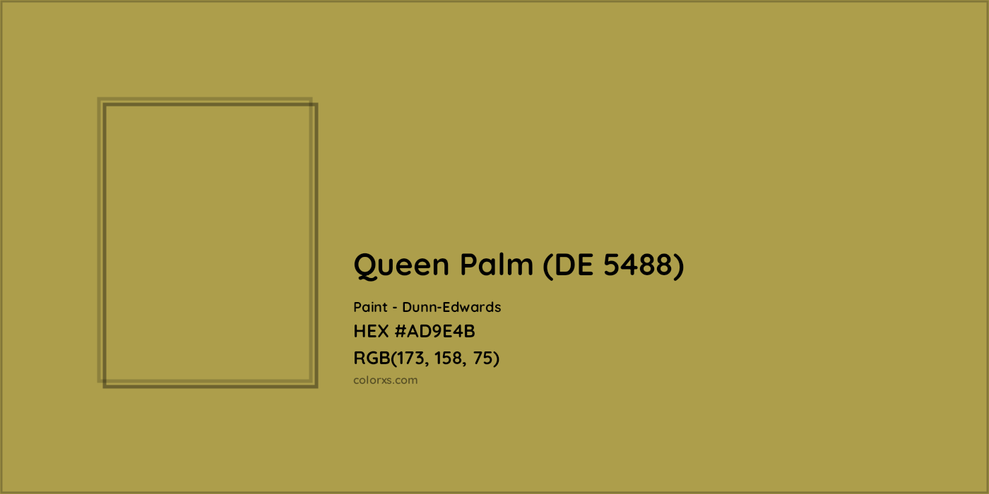HEX #AD9E4B Queen Palm (DE 5488) Paint Dunn-Edwards - Color Code