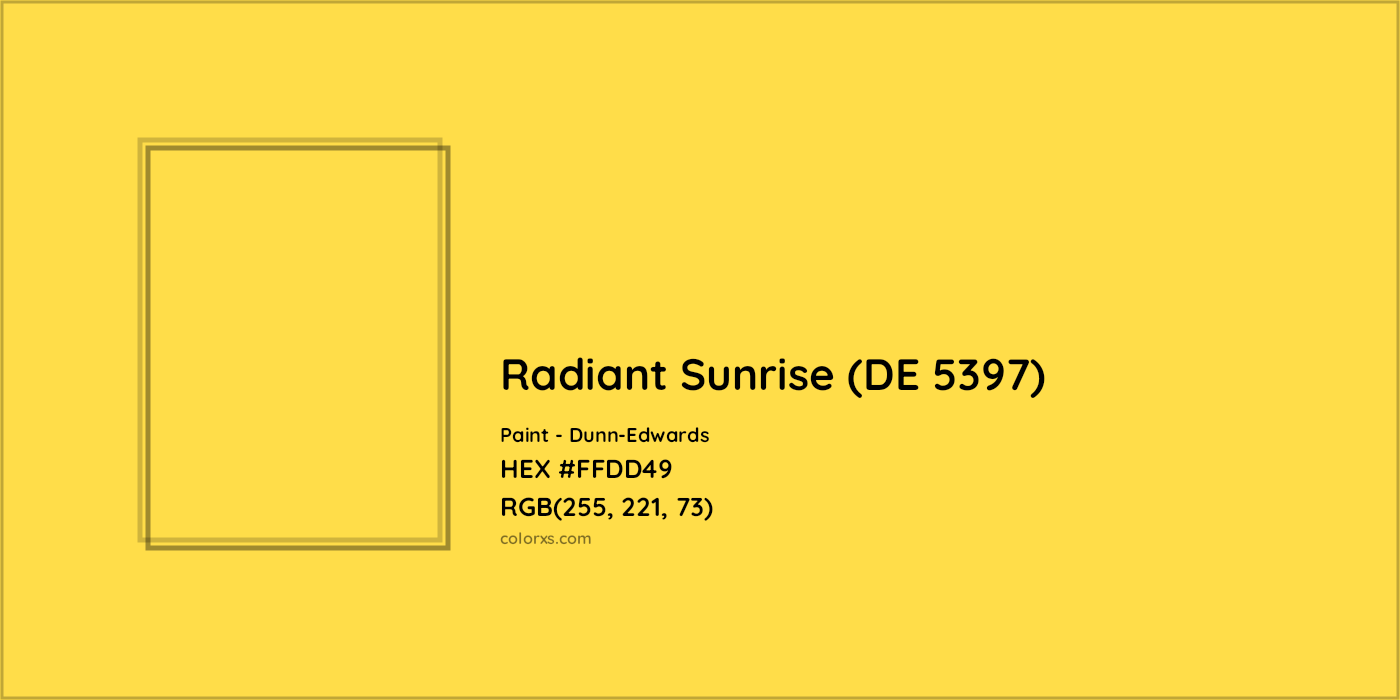 HEX #FFDD49 Radiant Sunrise (DE 5397) Paint Dunn-Edwards - Color Code