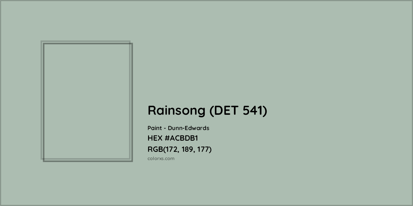 HEX #ACBDB1 Rainsong (DET 541) Paint Dunn-Edwards - Color Code