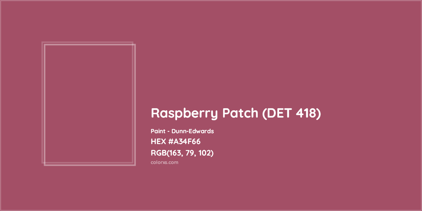 HEX #A34F66 Raspberry Patch (DET 418) Paint Dunn-Edwards - Color Code