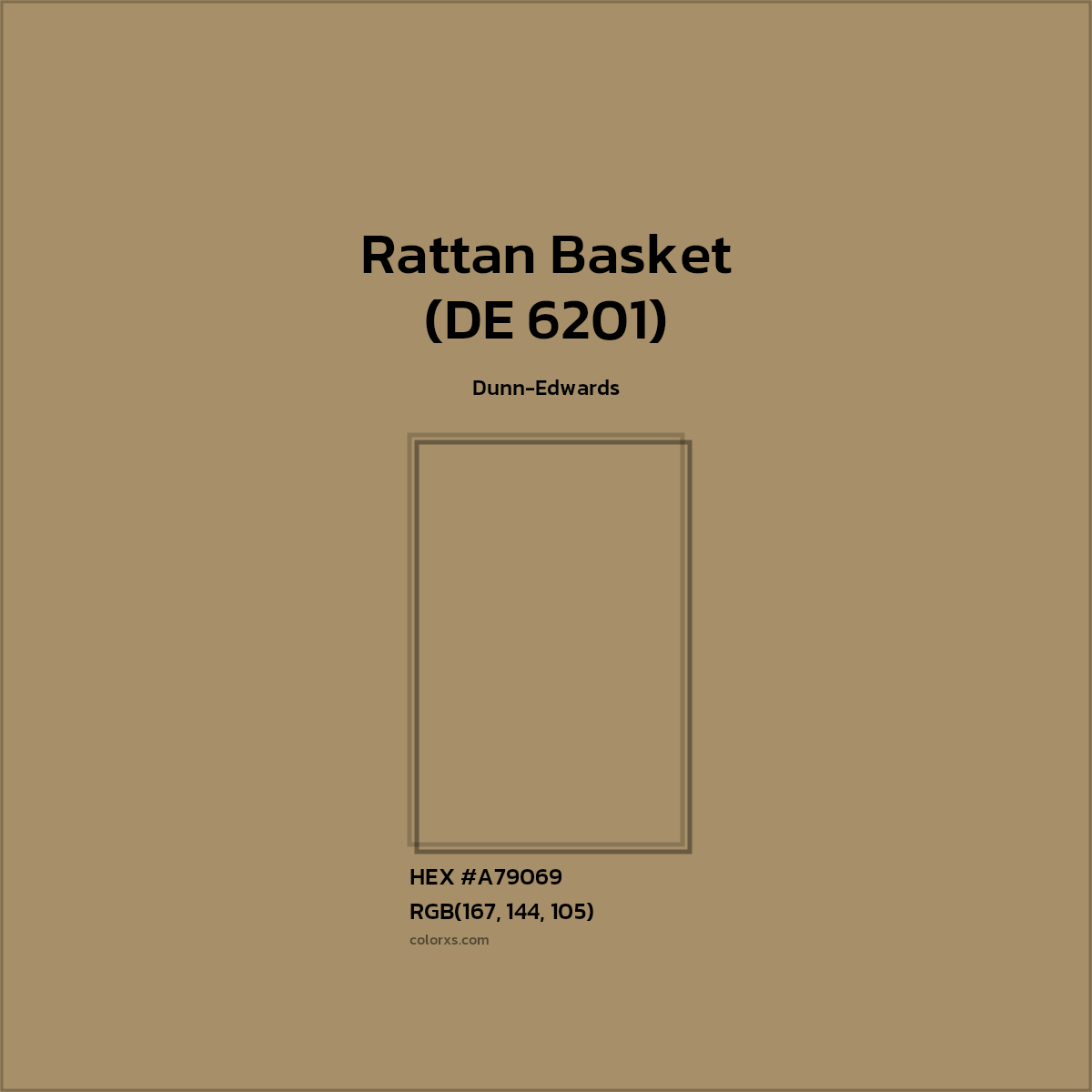 HEX #A79069 Rattan Basket (DE 6201) Paint Dunn-Edwards - Color Code