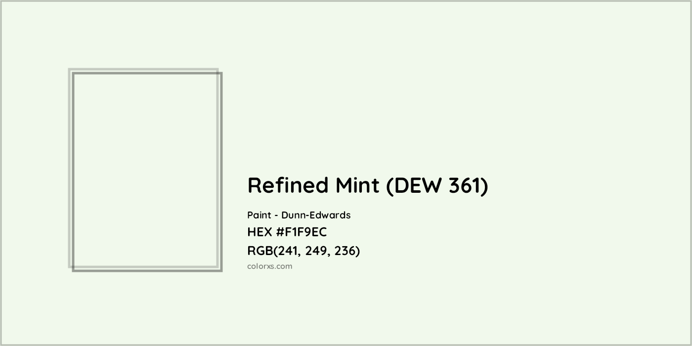 HEX #F1F9EC Refined Mint (DEW 361) Paint Dunn-Edwards - Color Code