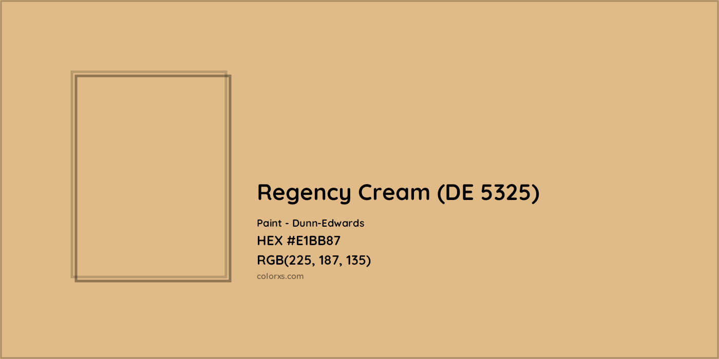 HEX #E1BB87 Regency Cream (DE 5325) Paint Dunn-Edwards - Color Code