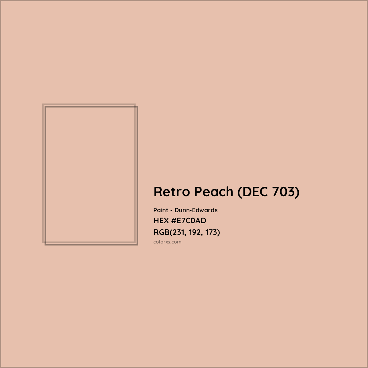 HEX #E7C0AD Retro Peach (DEC 703) Paint Dunn-Edwards - Color Code