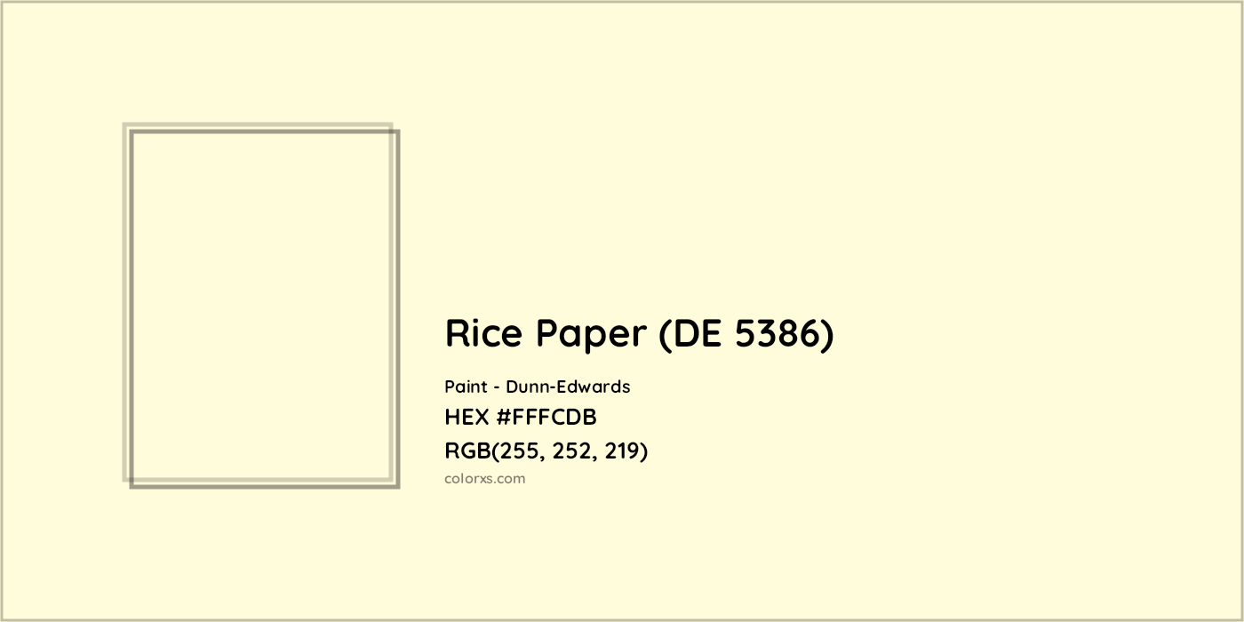 HEX #FFFCDB Rice Paper (DE 5386) Paint Dunn-Edwards - Color Code
