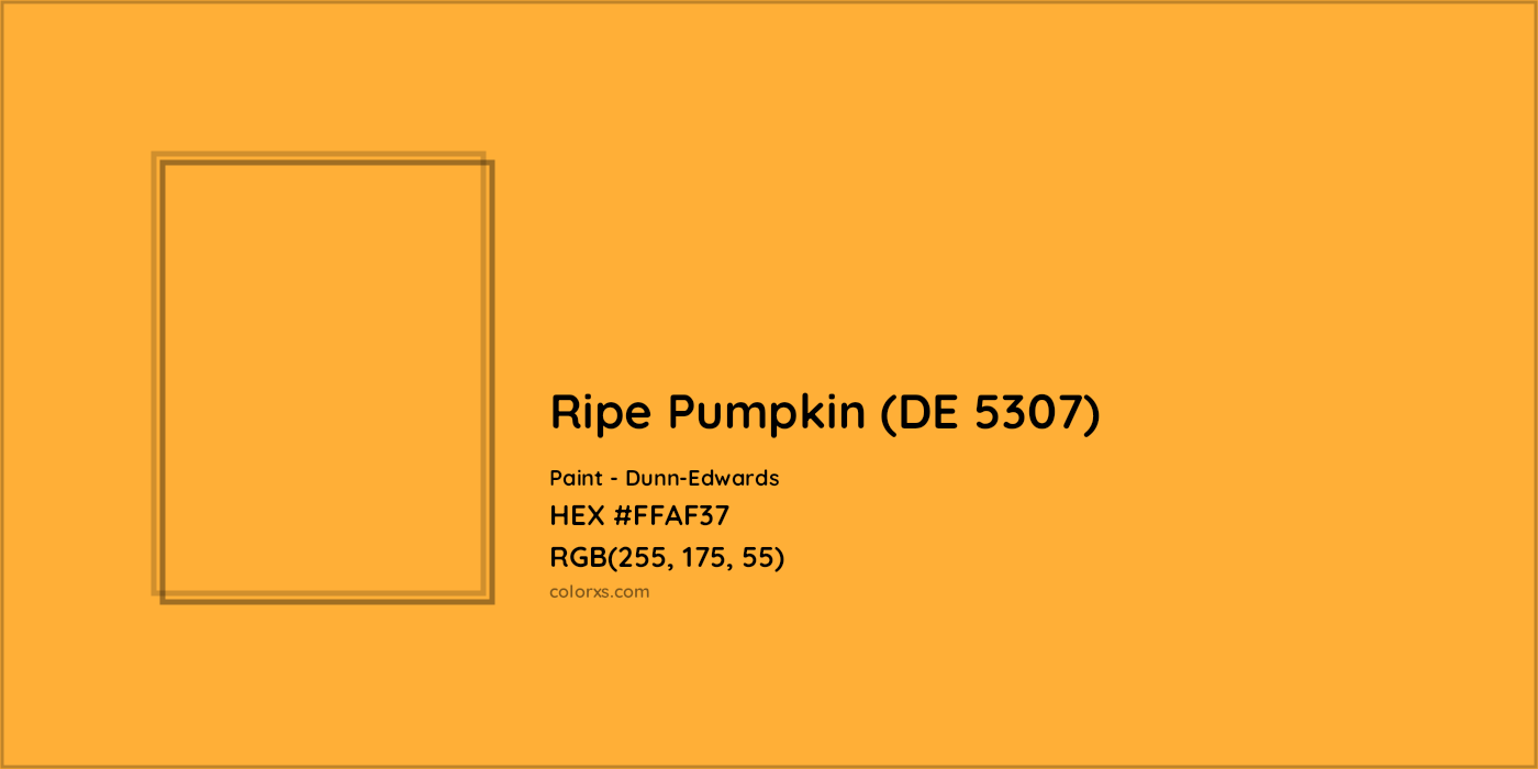 HEX #FFAF37 Ripe Pumpkin (DE 5307) Paint Dunn-Edwards - Color Code