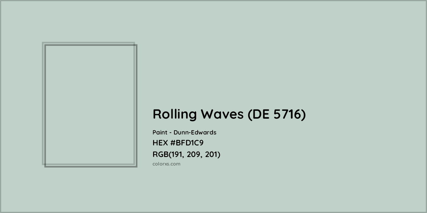 HEX #BFD1C9 Rolling Waves (DE 5716) Paint Dunn-Edwards - Color Code