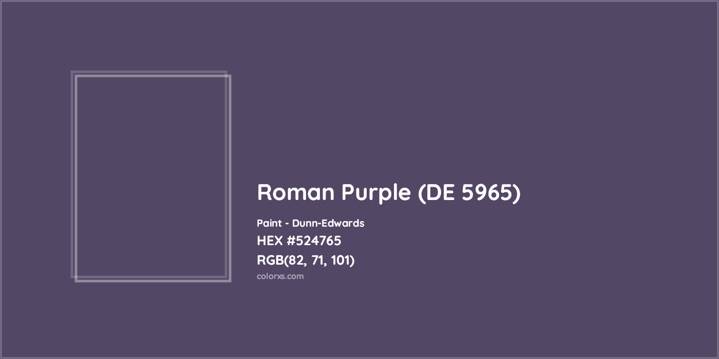 HEX #524765 Roman Purple (DE 5965) Paint Dunn-Edwards - Color Code