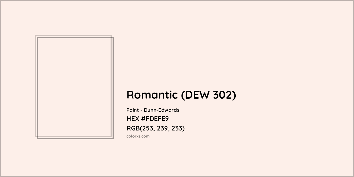 HEX #FDEFE9 Romantic (DEW 302) Paint Dunn-Edwards - Color Code