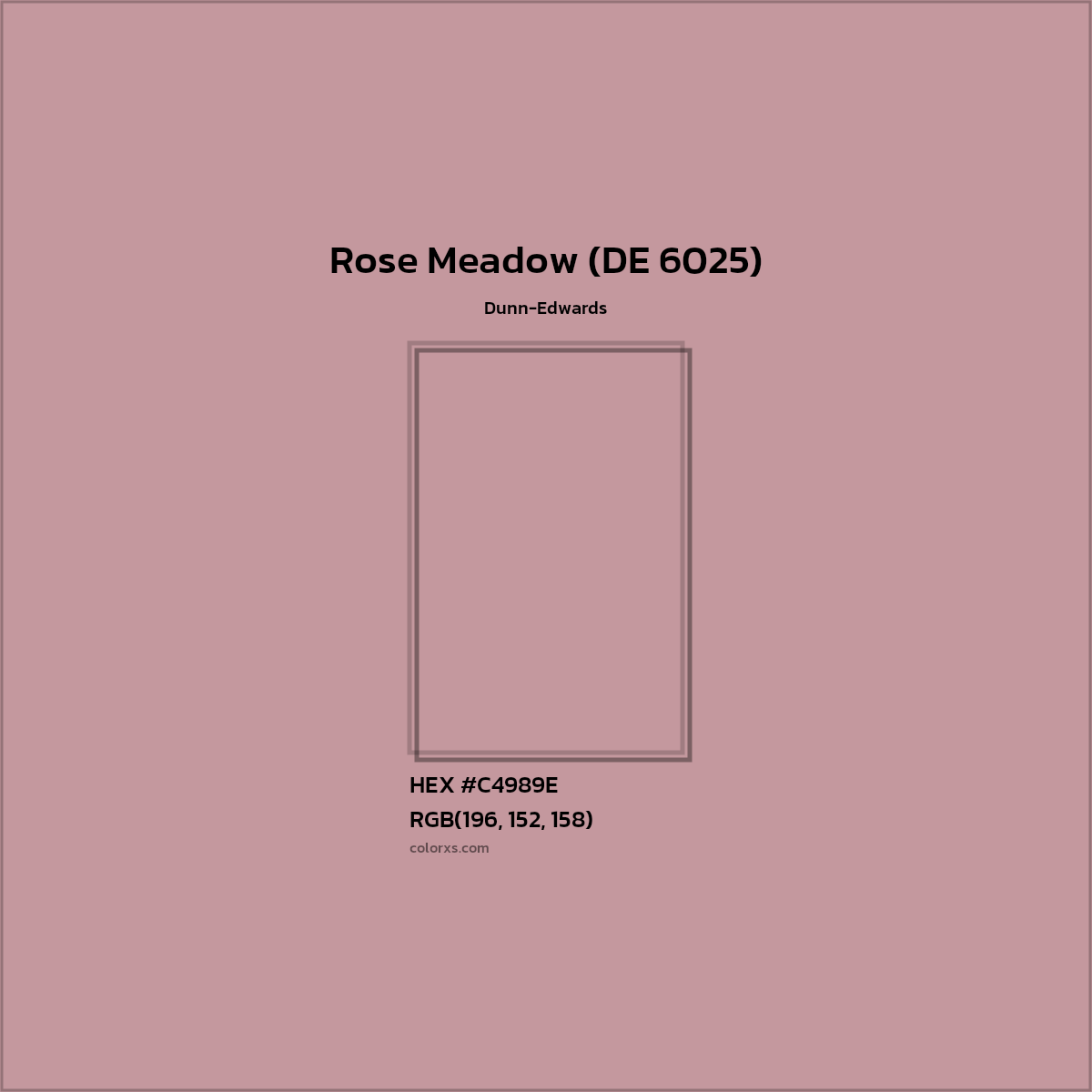 HEX #C4989E Rose Meadow (DE 6025) Paint Dunn-Edwards - Color Code