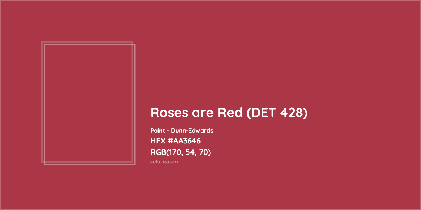 HEX #AA3646 Roses are Red (DET 428) Paint Dunn-Edwards - Color Code