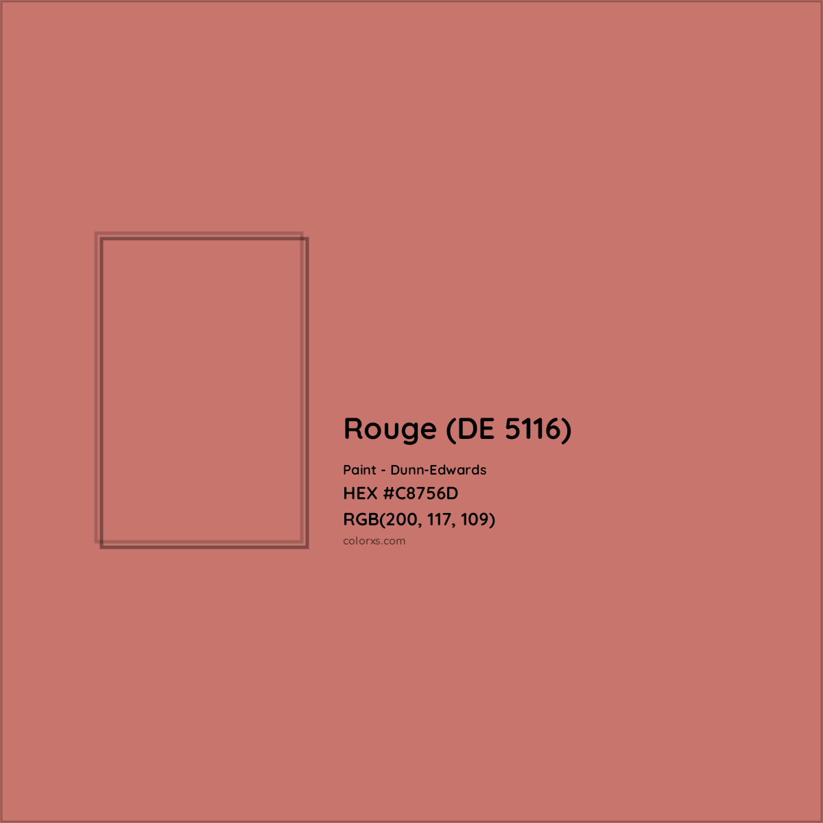 HEX #C8756D Rouge (DE 5116) Paint Dunn-Edwards - Color Code