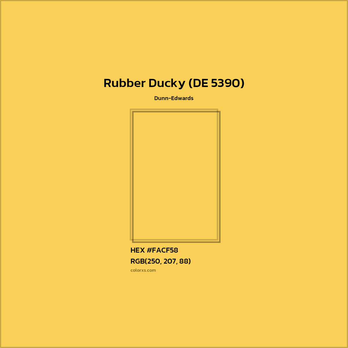 HEX #FACF58 Rubber Ducky (DE 5390) Paint Dunn-Edwards - Color Code