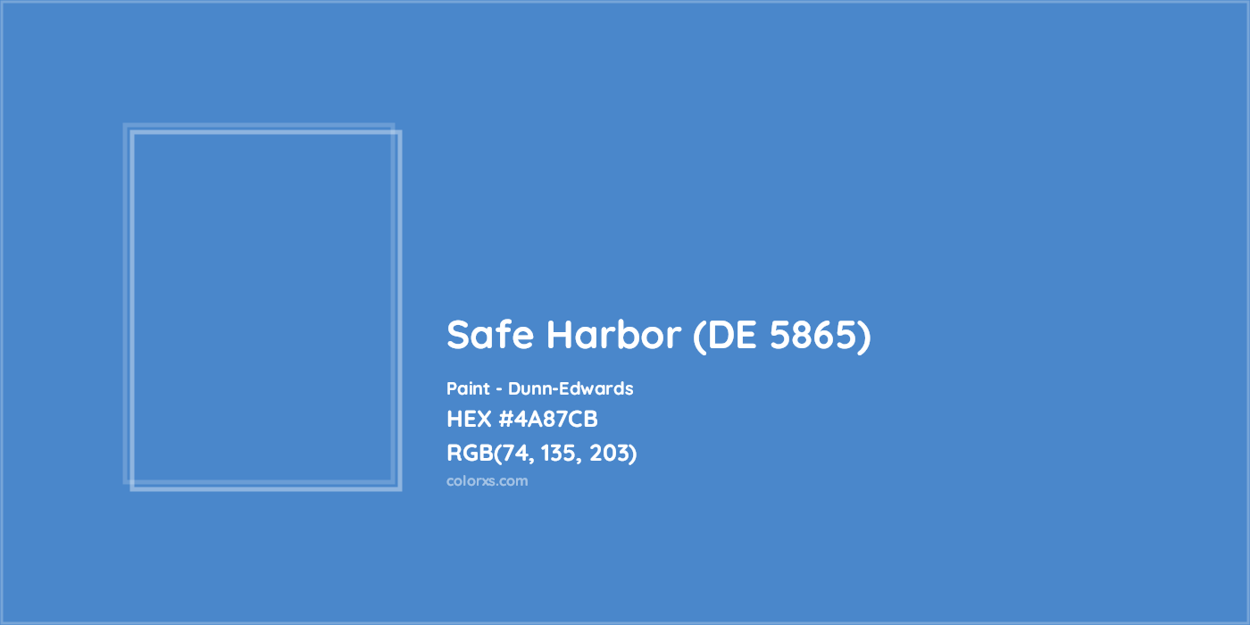 HEX #4A87CB Safe Harbor (DE 5865) Paint Dunn-Edwards - Color Code