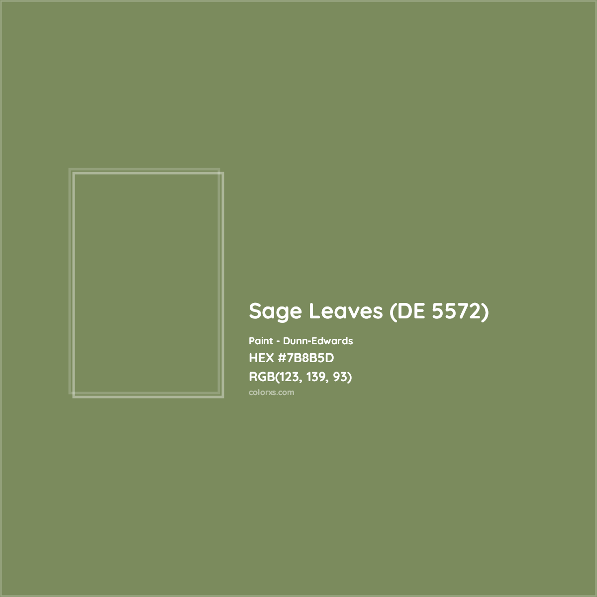 HEX #7B8B5D Sage Leaves (DE 5572) Paint Dunn-Edwards - Color Code