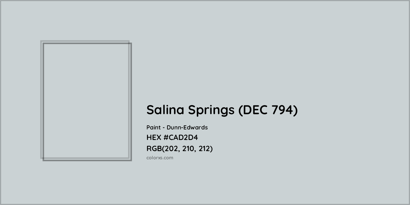 HEX #CAD2D4 Salina Springs (DEC 794) Paint Dunn-Edwards - Color Code