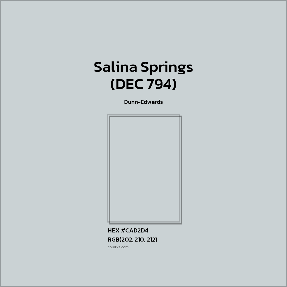 HEX #CAD2D4 Salina Springs (DEC 794) Paint Dunn-Edwards - Color Code