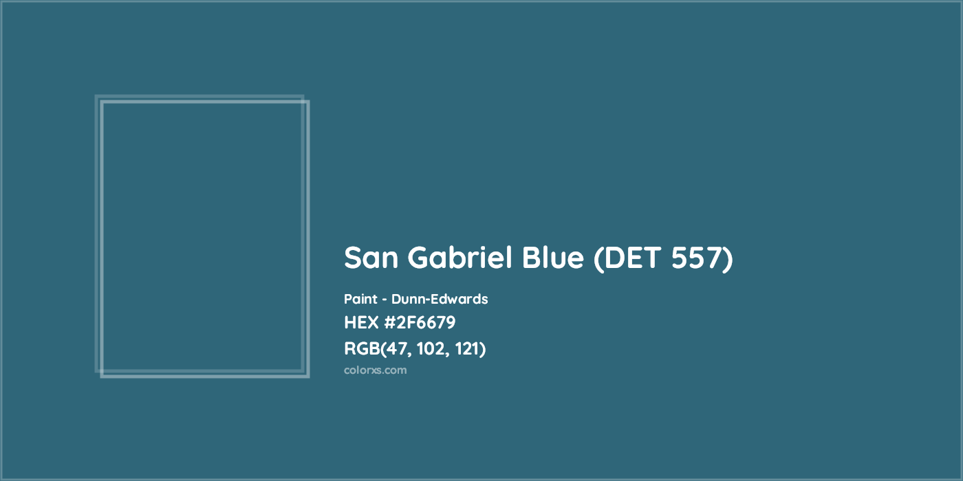 HEX #2F6679 San Gabriel Blue (DET 557) Paint Dunn-Edwards - Color Code