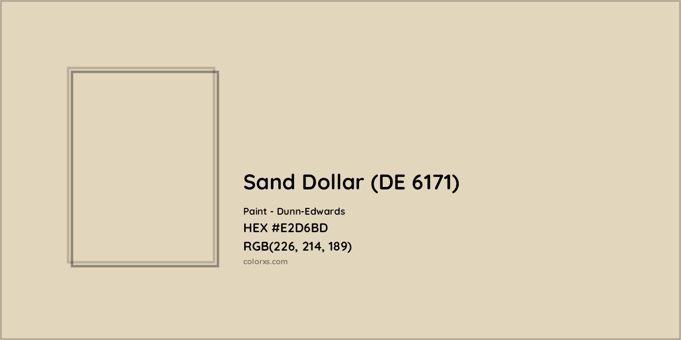 HEX #E2D6BD Sand Dollar (DE 6171) Paint Dunn-Edwards - Color Code