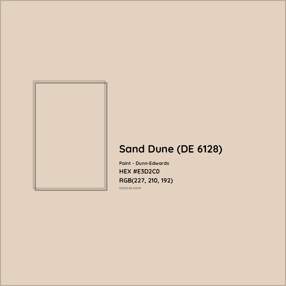 HEX #E3D2C0 Sand Dune (DE 6128) Paint Dunn-Edwards - Color Code