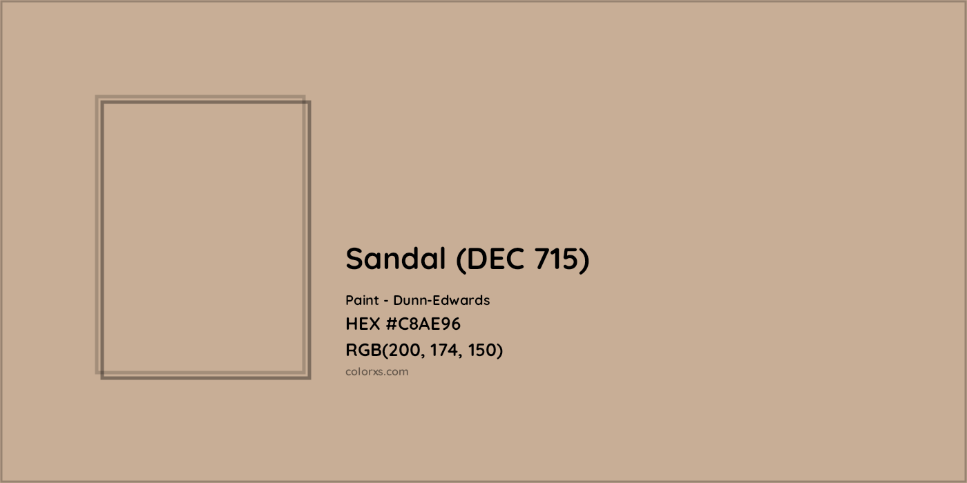 HEX #C8AE96 Sandal (DEC 715) Paint Dunn-Edwards - Color Code