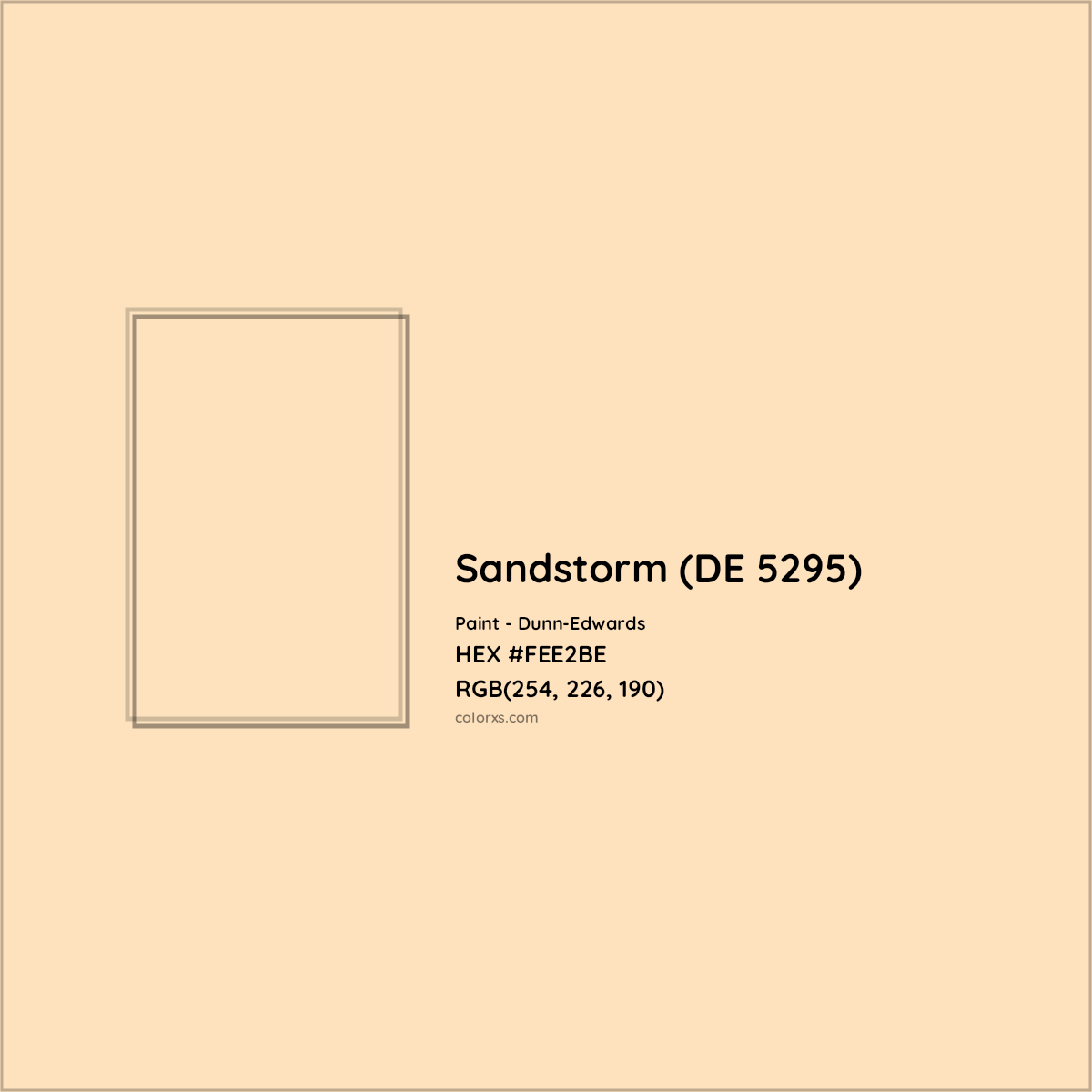 HEX #FEE2BE Sandstorm (DE 5295) Paint Dunn-Edwards - Color Code