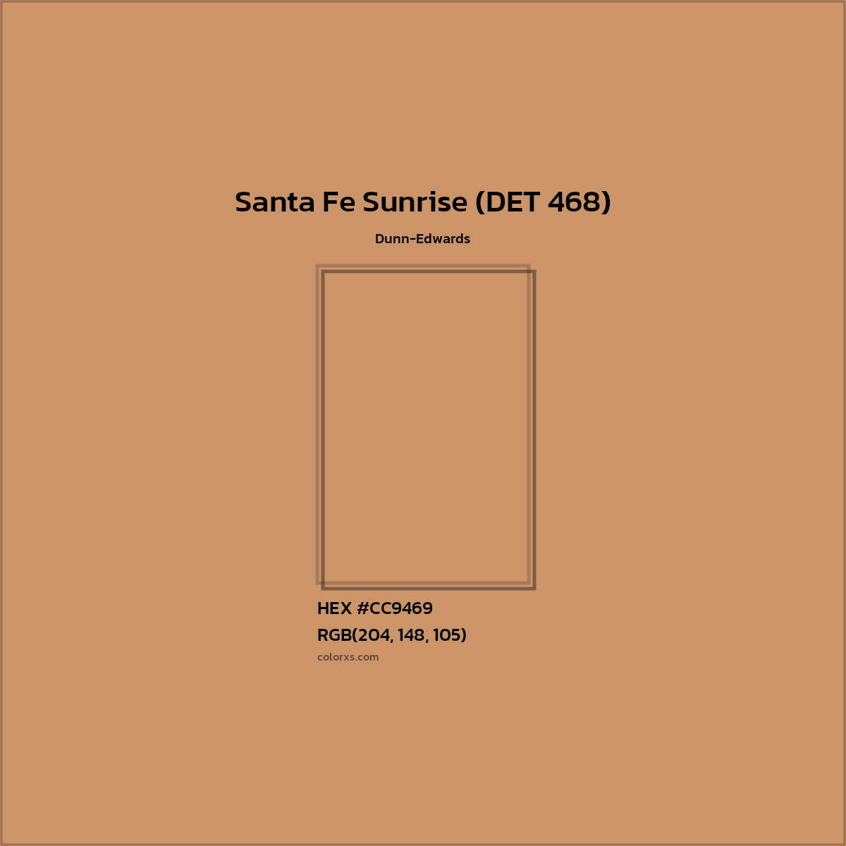 HEX #CC9469 Santa Fe Sunrise (DET 468) Paint Dunn-Edwards - Color Code