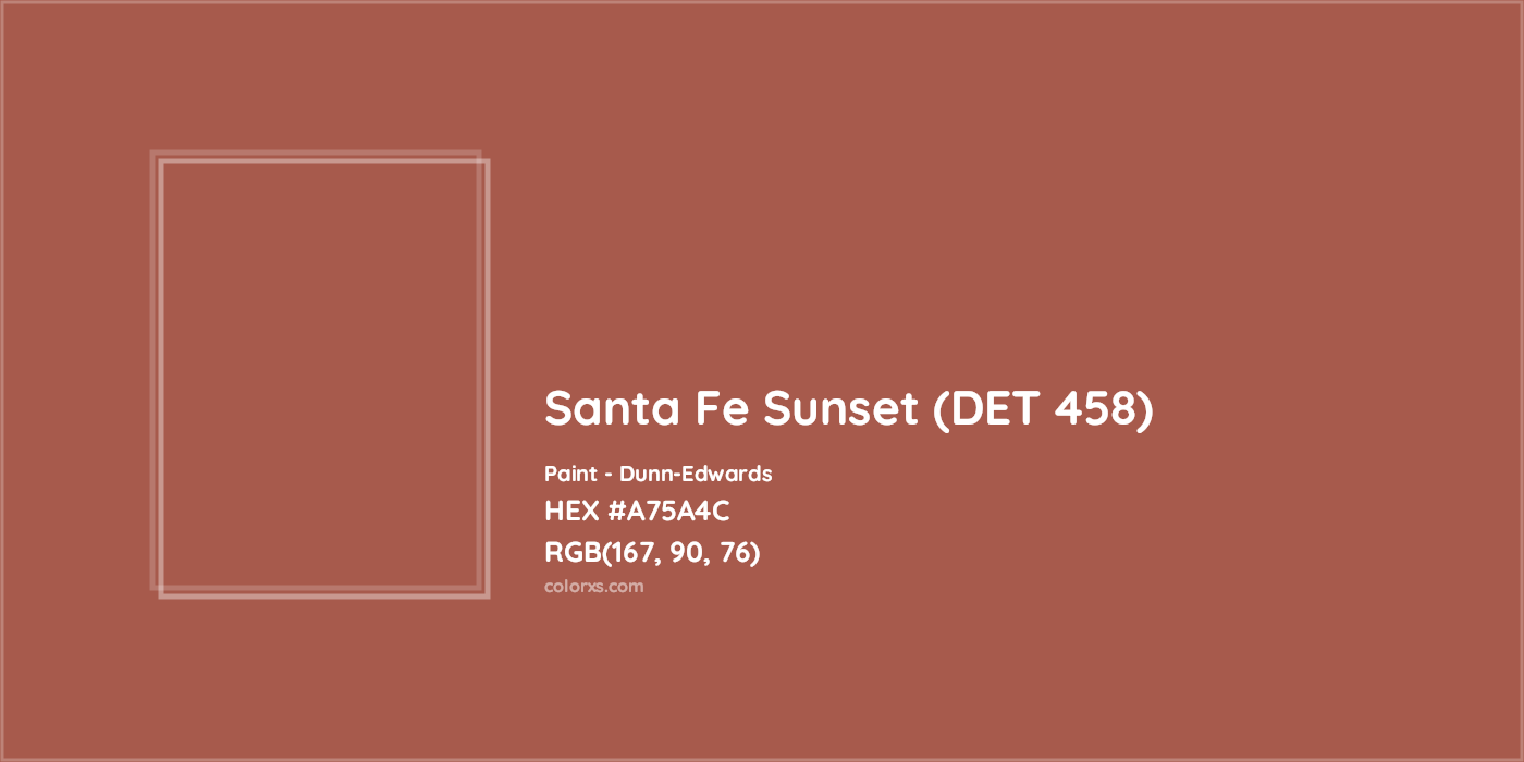 HEX #A75A4C Santa Fe Sunset (DET 458) Paint Dunn-Edwards - Color Code