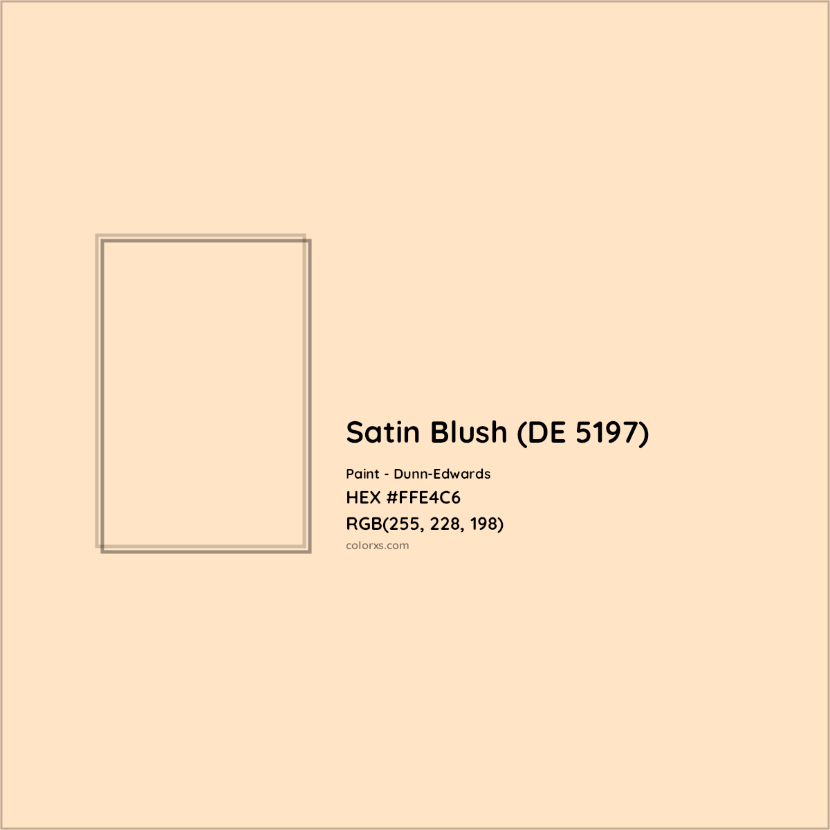 HEX #FFE4C6 Satin Blush (DE 5197) Paint Dunn-Edwards - Color Code