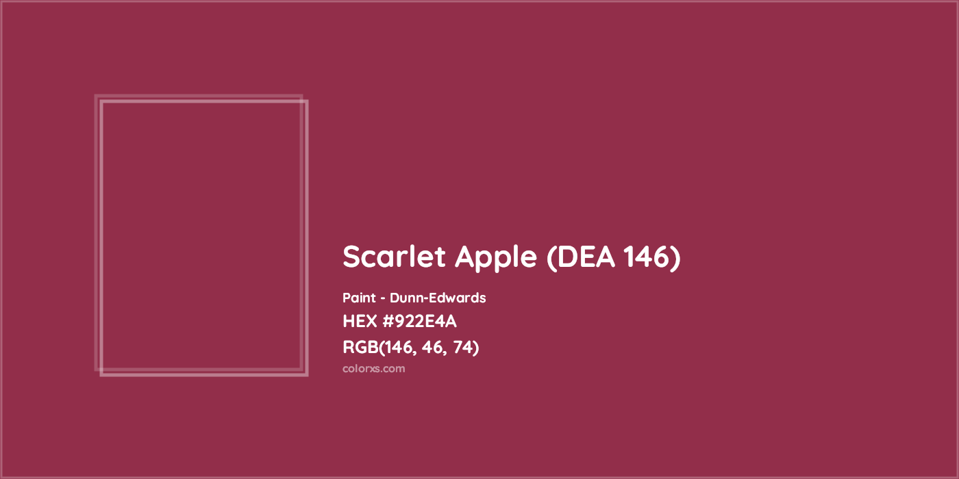HEX #922E4A Scarlet Apple (DEA 146) Paint Dunn-Edwards - Color Code